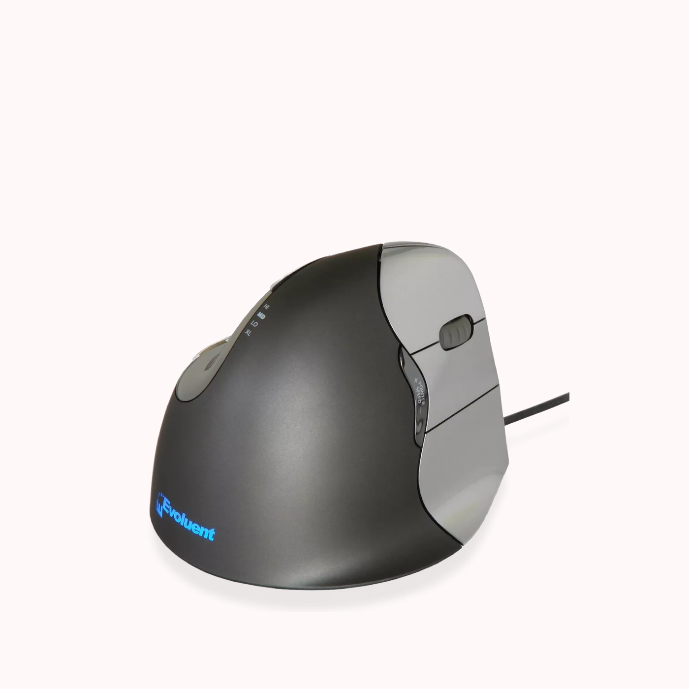 Evoluent 4 Mouse - ergonomische Vertikalmaus, rechtshändig, kabelgebunden oder kabellos, 2 Größen wählbar