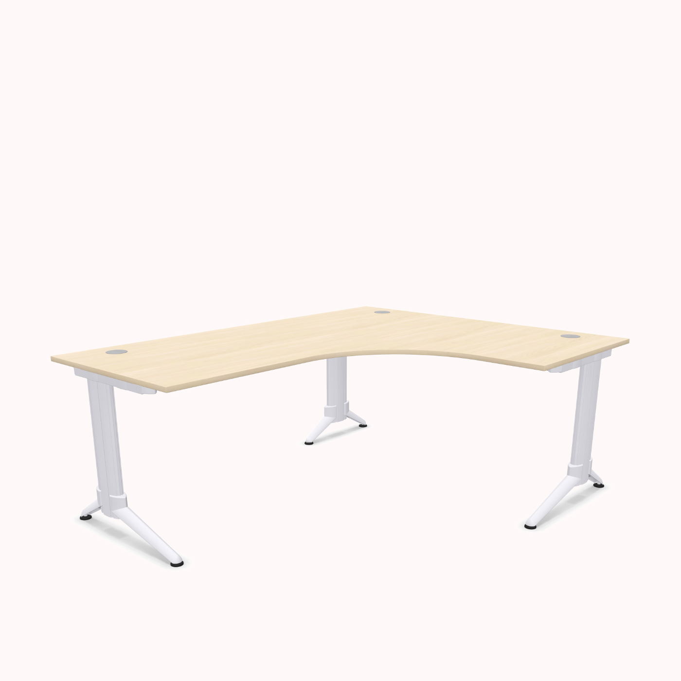 Leuwico iShape Winkelschreibtisch, Breite bis 240cm, manuell höheneinstellbar 68cm bis max. 82cm