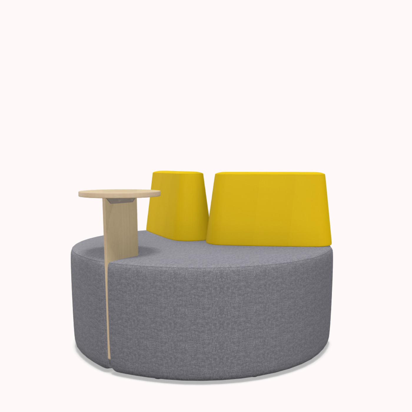 Tri.ply - Pouf L mit 2 Rückenlehnen und Tablar